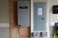 Indoor electrical panels installed for residential power distribution